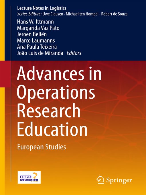 Title details for Advances in Operations Research Education by Jeroen Beliën - Available